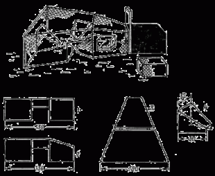 Один из вариантов конусной ловушки для мелких птиц - разборная треугольная ловушка (по: Н. Bub, 1966)